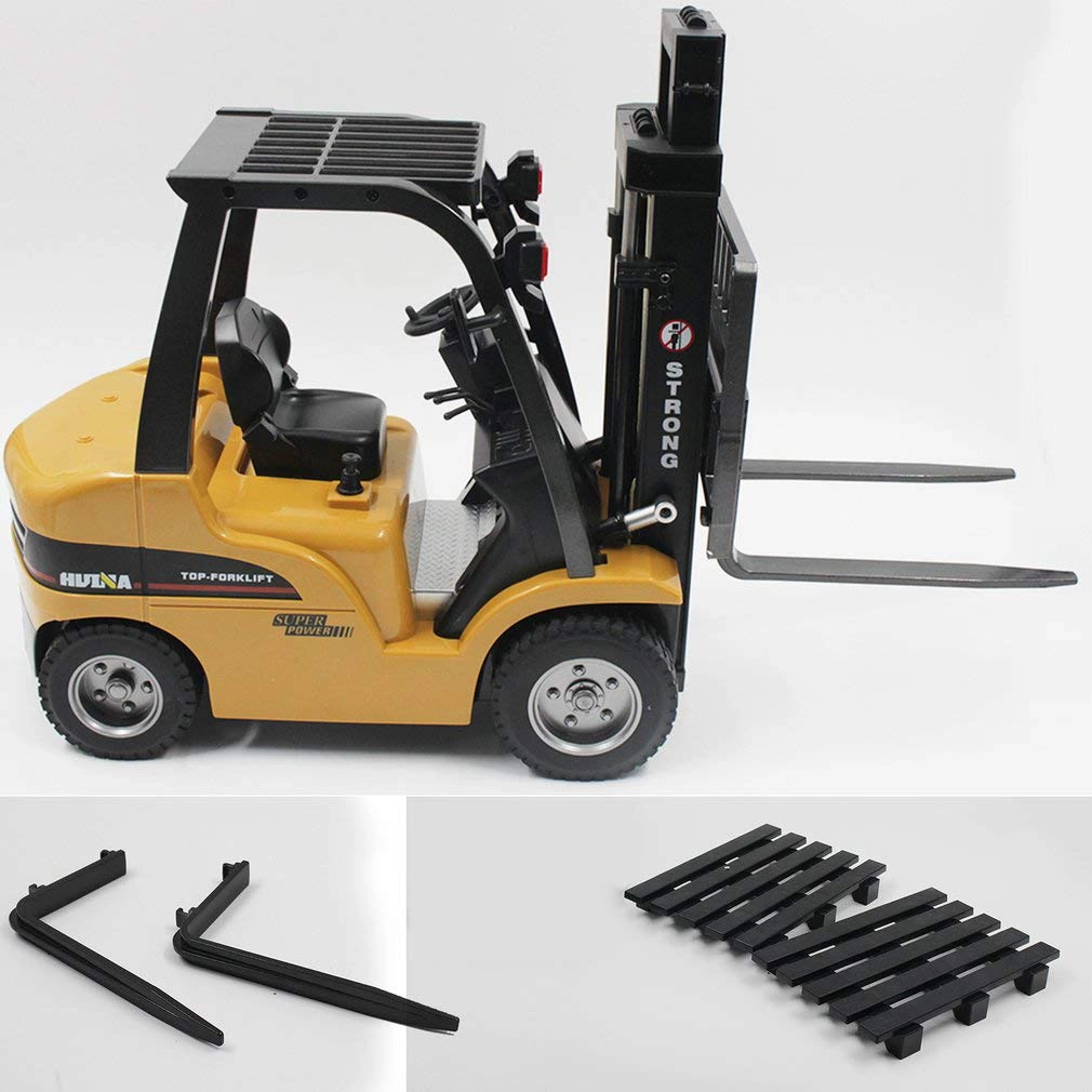 Alloy RC Forklift Fun! 1/10 Scale Crane Truck with Lights Sounds and Ready-to-Go Action Vehicle Toy.